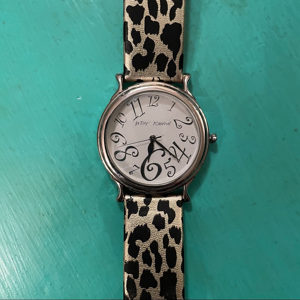 Betsey Johnson Leopard Band Watch